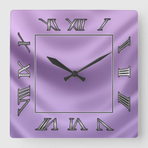 smooth silk - purple quadratische wanduhr