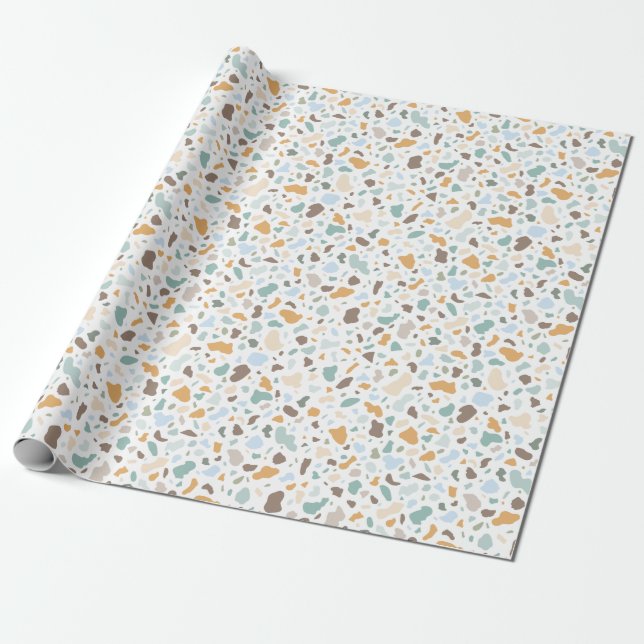 Smooth Stones Terrazzo Muster Geschenkpapier (Ungerollt)