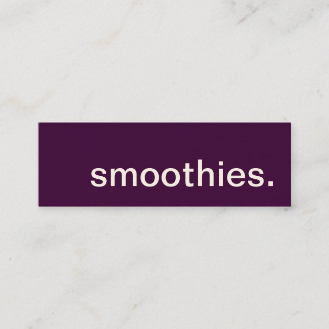 smoothies. carte perforée de fidélité (Devant)