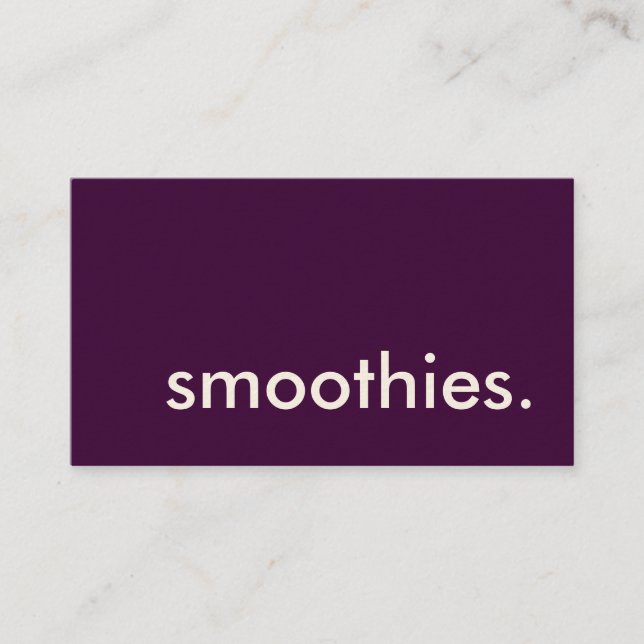 smoothies. carte perforée de fidélité (Devant)