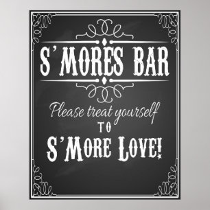 S'More Bar, tableau noir mariage imprimé