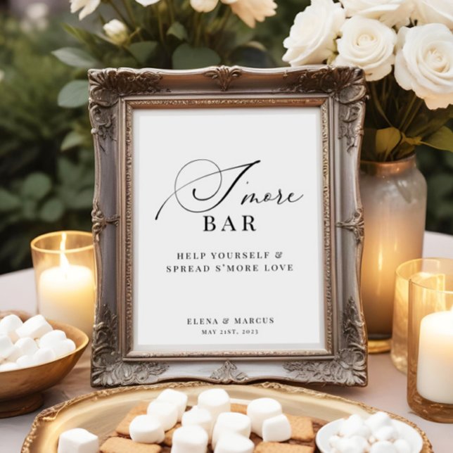 S'more Bar Wedding Elegant Moderne Poster (Von Creator hochgeladen)