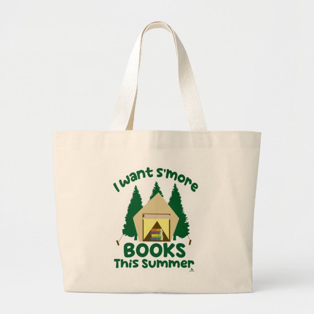 Smore Books For Summer Reading Season Jumbo Stoffbeutel (Vorne)
