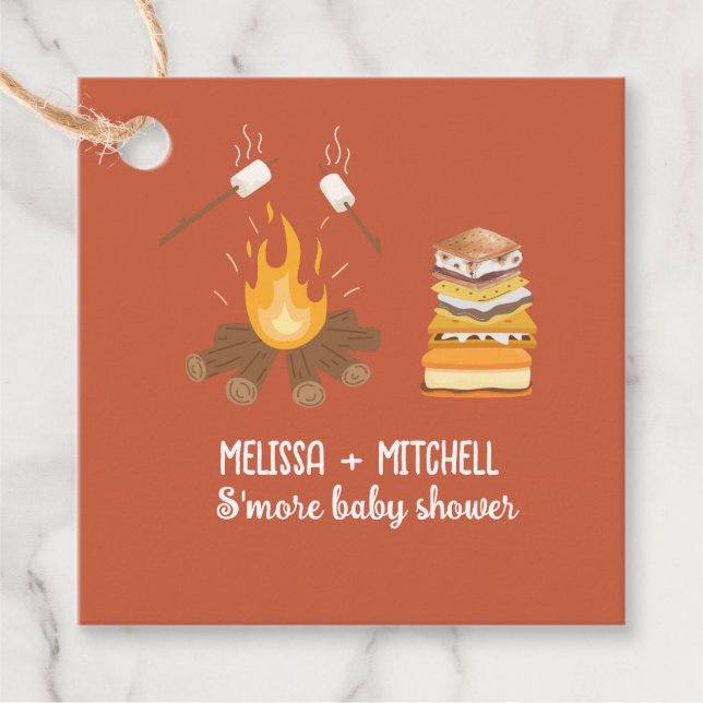 Smore Campfire Babydusche Danke Geschenkanhänger (Vorderseite)