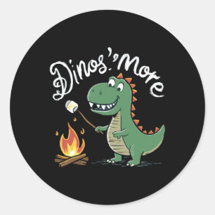 Smore Camping Campfeuer Camp Camper Lustige Dinosm Runder Aufkleber