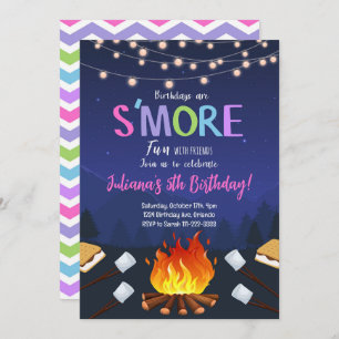 S'more Camping S'more Bonfire Invitation d'anniver