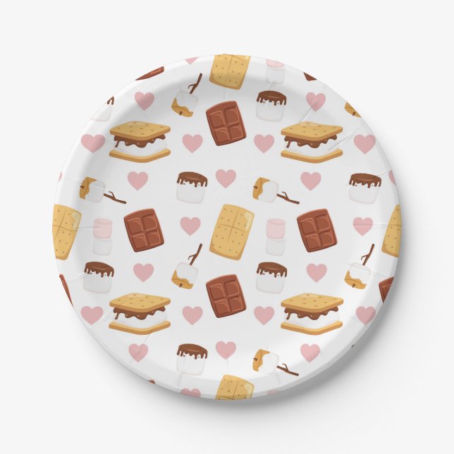 S'more Camping Themendekoration Party Pappteller (Vorderseite)