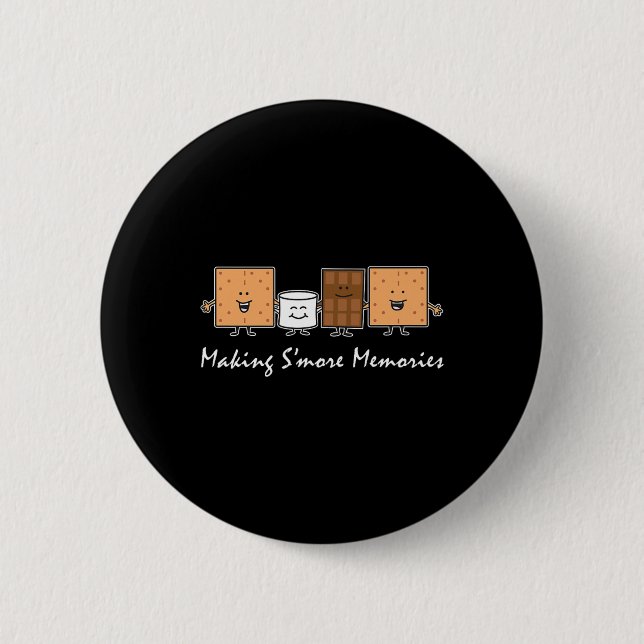 S'more-Erinnerungen machen Camping-Campfire-S'more Button (Vorderseite)