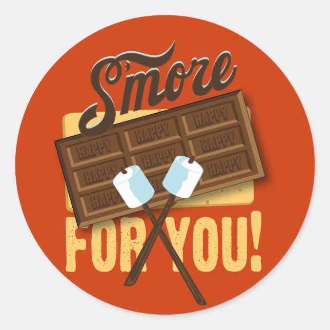 S'more for You Campfire & Bonfire Favoriten Runder Aufkleber (Vorderseite)