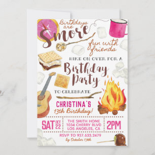 S'more Fun Camping Invitation Anniversaire