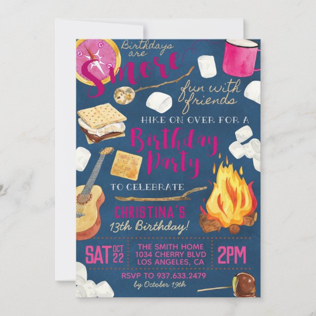 S'more Fun Camping Invitation Anniversaire (Devant)
