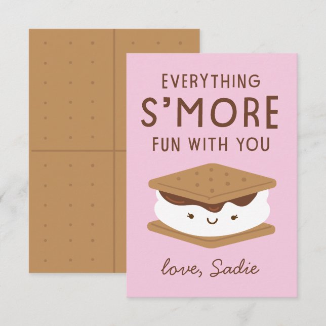 S'more fun classe valentine carte de remerciements (Devant / Derrière)