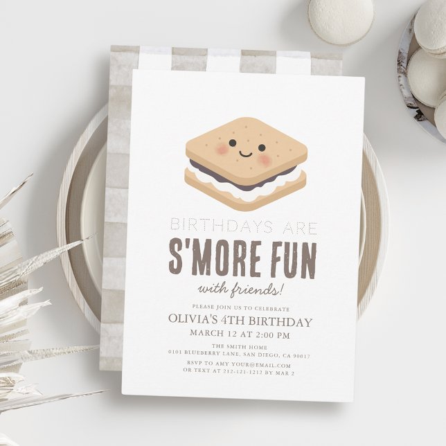 S'more Fun Kawaii Kindergeburtstag Einladung (Von Creator hochgeladen)