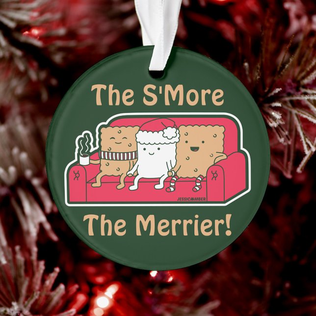 S'more Funny Cartoon Weihnachten Ornament (In Situ)