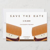 S'more Illustration Whimsical Wedding White Brown