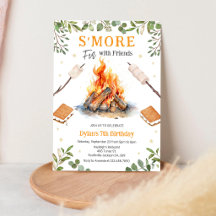 S'more-Lagerfeuer-Camping-Party-Geburtstagseinladu
