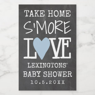S'More Liebe-Baby-Duschen-Tafel-Blick zum Lebensmitteletikett