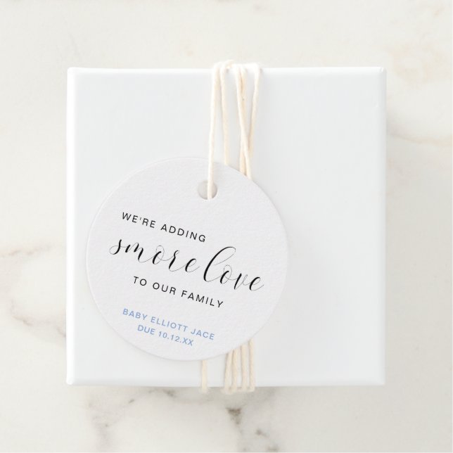 Smore Liebe Blue Boy Elegante Baby Dusche Geschenkanhänger (Beispiel)