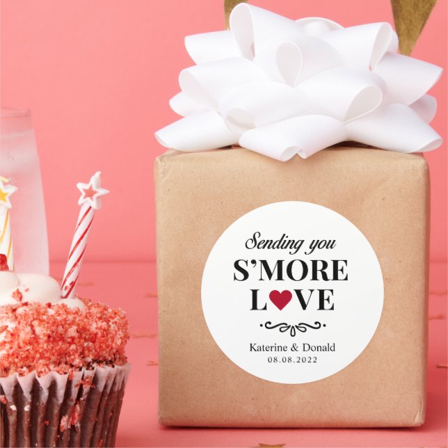S'more Liebe Wedding Classic Round Aufkleber (Party)
