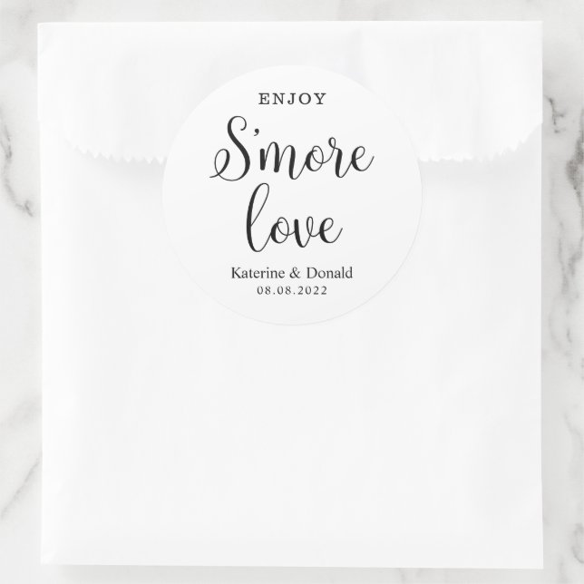 S'more Liebe Wedding Classic Round Aufkleber (Tasche)