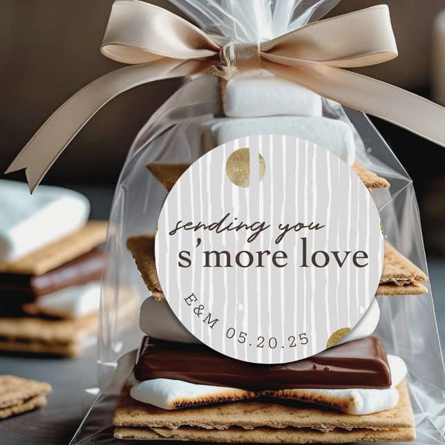 Smore Liebe Wedding Party Gefallen schicken Runder Aufkleber (Von Creator hochgeladen)