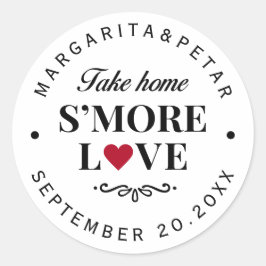 S'more Liebe Wedding Runder Aufkleber