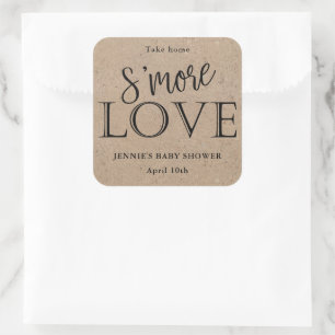 S'More Love Rustic Kraft Favor Étiquette pour Baby