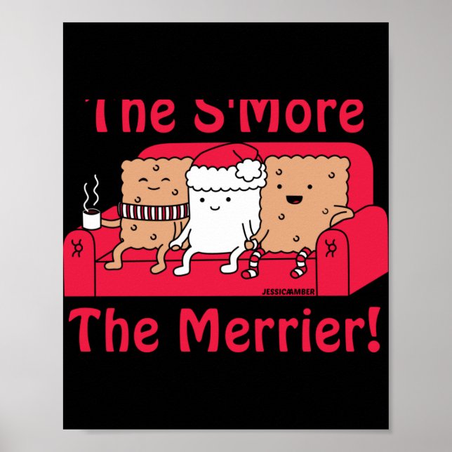 Smore Merrier Cute Kids Cartoon Christmas  Poster (Vorne)