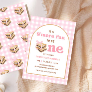 Smore Spaß, ein Mädchen zu sein, 1. Geburtstagsfei Einladung