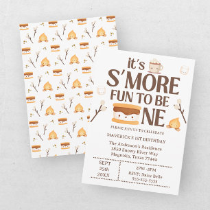 S'more Spaß, wenn man eins ist, Kinder-Campingfeue Einladung
