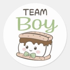 S'more Team Boy Aufkleber mit Salbei-grüner Bogen-