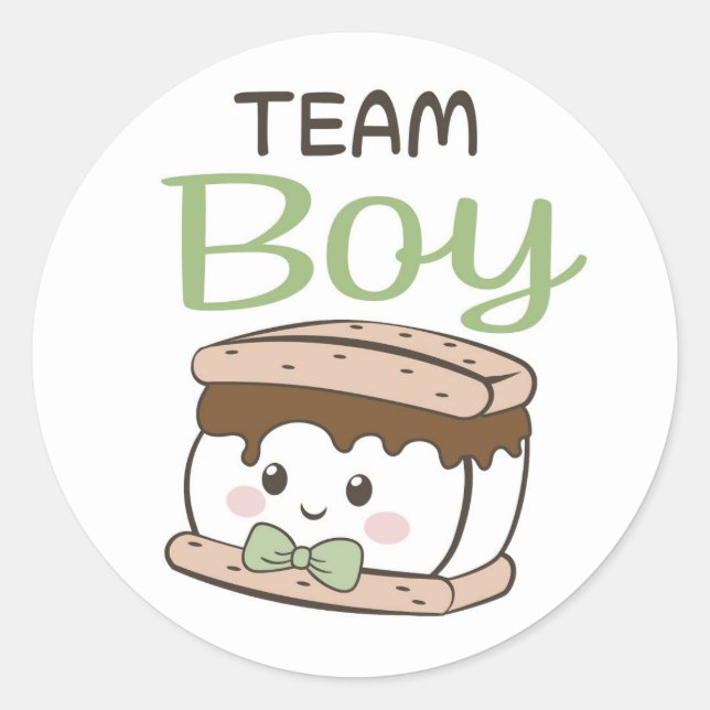 S'more Team Boy sticker avec cravate arc vert saug (Devant)