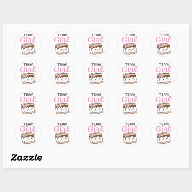 S'more Team Girl Gender offenbaren Aufkleber (Blatt)