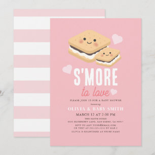 S'more to Liebe Kawaii Pink Girl Baby Shower Einladung