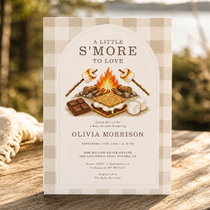 S'more to Love Neutral Gingham Babyparty Einladung