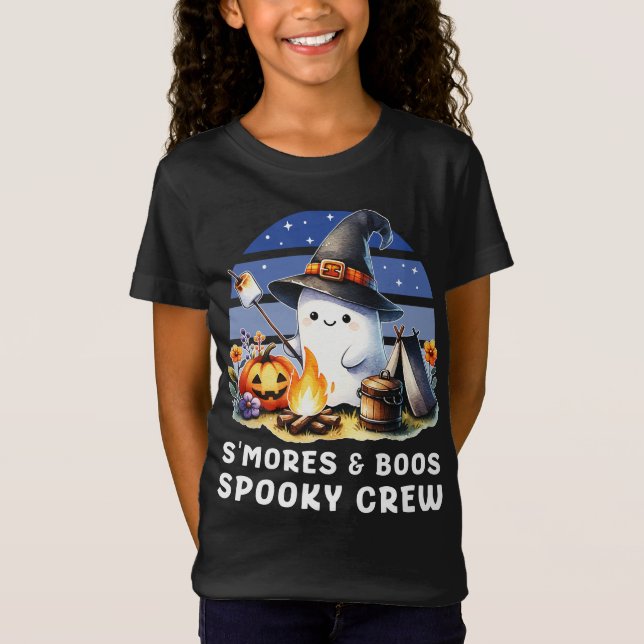 Smore und Boos Spooky Crew Ghost Camping Halloween T-Shirt (Vorderseite)
