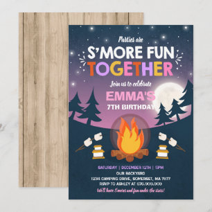 S'mores Anniversaire Invitation S'mores Bonfire Pa