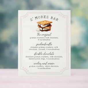 S'mores-Bar-Rezept-Schild Herbst-Lagerfeuer Outdoo Acrylschild