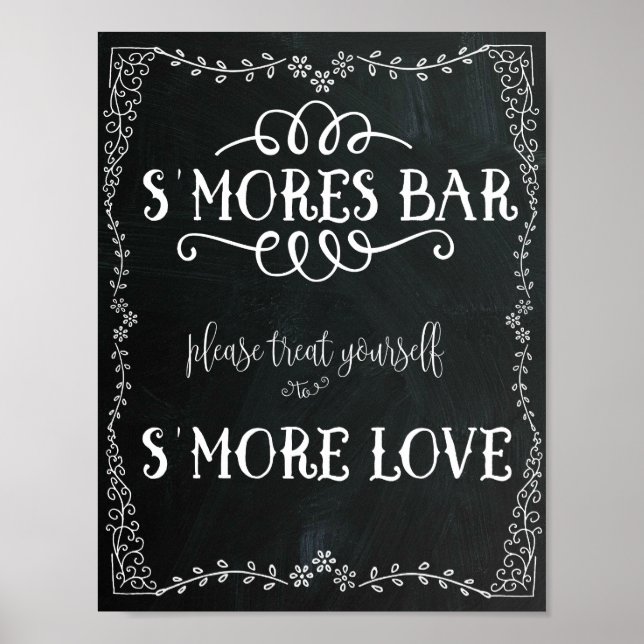 S'Mores Bar Sign Wedding Decor Poster (Vorne)
