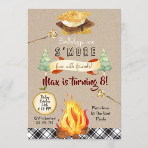 Smores Birthday Invitation, S'mores Invitation