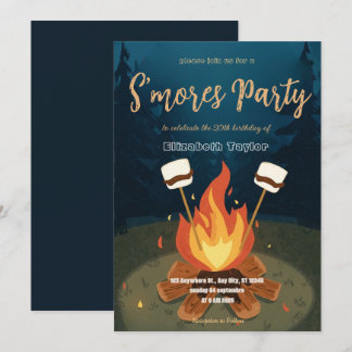 S'mores Birthday Party Invitation – Cozy Campfire  Einladung