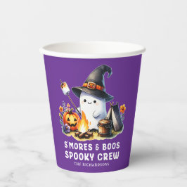 Smores Boos Crew Ghost Camping Halloween Lila Pappbecher