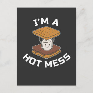 Smores Camper Funny Campfire Hot Mess Camping Nahr Postkarte