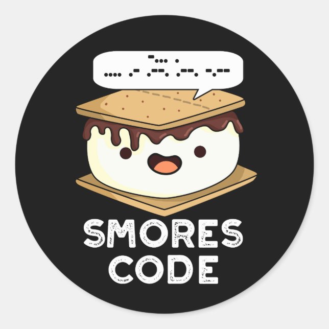 Smores Code Funny Food Pub Dark BG Runder Aufkleber (Vorderseite)