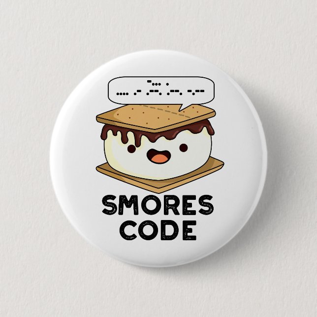 Smores Code Funny Food Puff Button (Vorderseite)