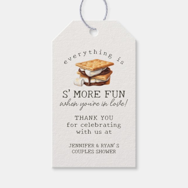 S'mores Fall Bonfire Outdoor Paare Dusche Gefallen Geschenkanhänger (Vorderseite)
