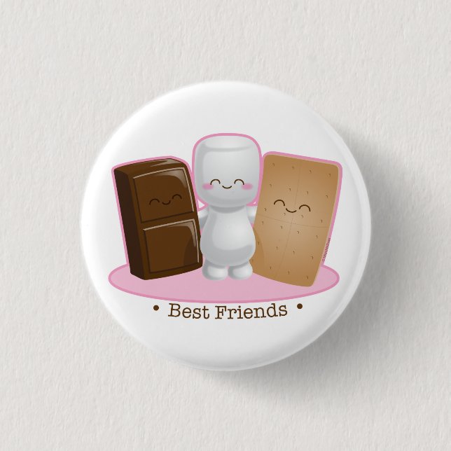 S'mores Freund-runder Knopf Button (Vorderseite)