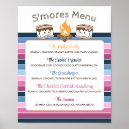 S'Mores Gender offenbart Party-bearbeitbares Menü Poster