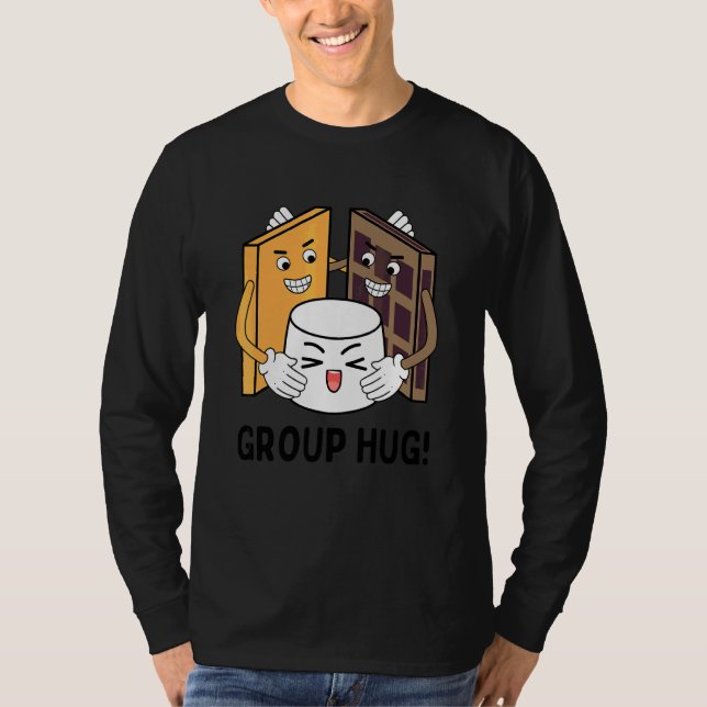 S'mores Gruppenumarmung Camping Schokolade Marshma T-Shirt (Vorderseite)