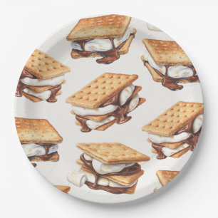 S'mores Herbst Bonfire Outdoor-Party Pappteller